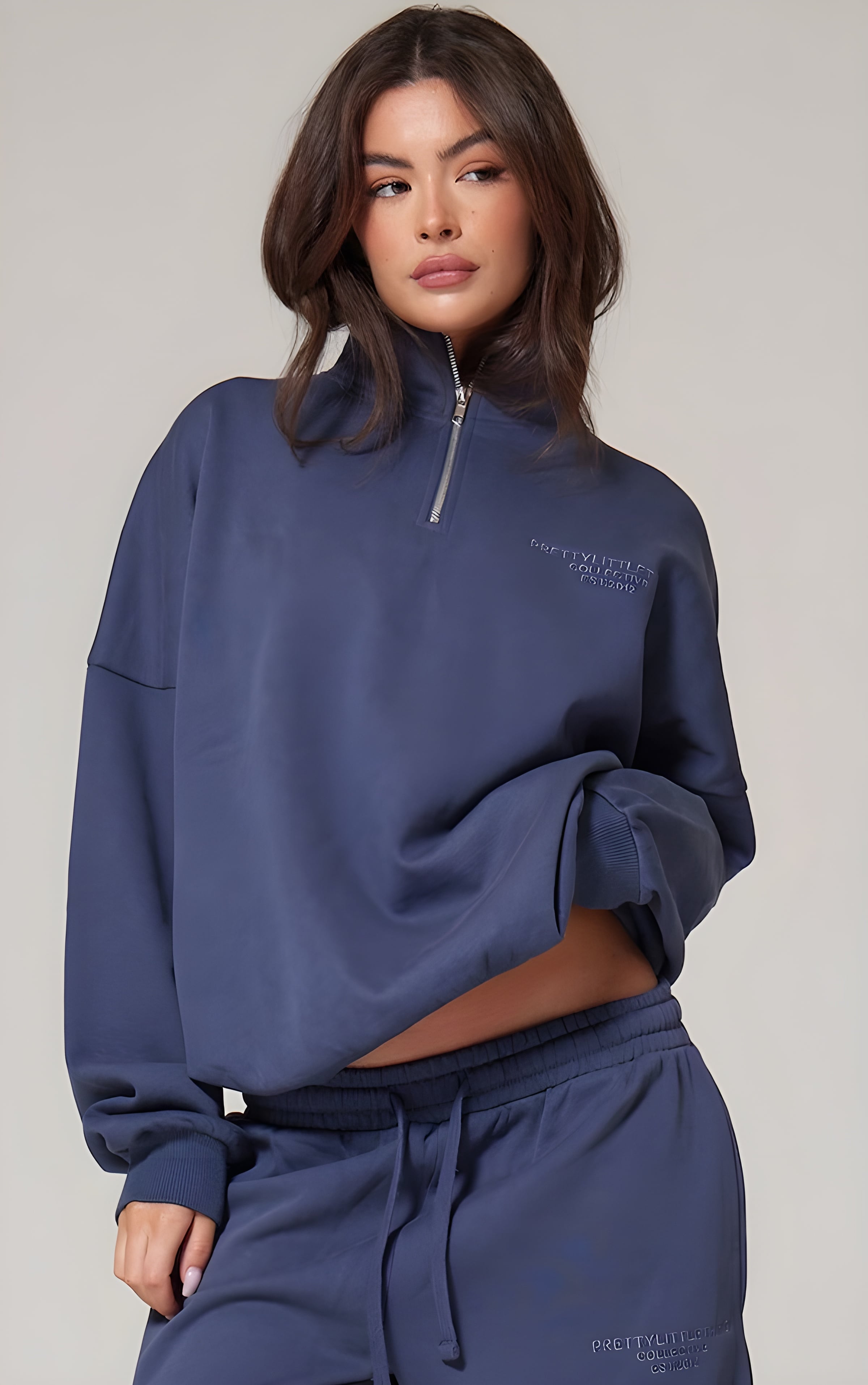 Collar-Zip Sweatshirt